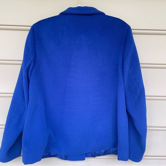 Land's End Cobalt Blue Hidden Button Peacoat Classic Size 14 - Picture 5 of 10
